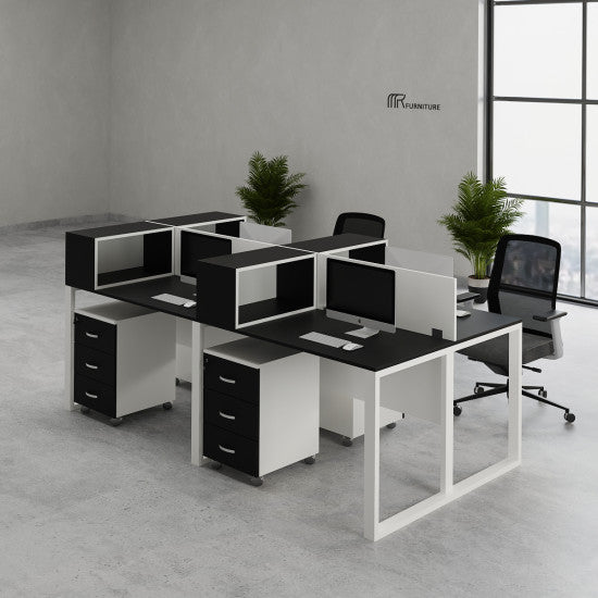 Plum Workstation Desk | Modern Executive Office Desk with Storage, Cable Management & Minimalist Design