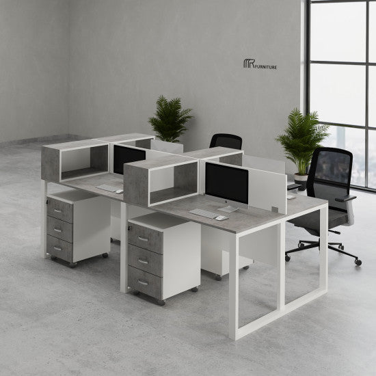 Plum Workstation Desk | Modern Executive Office Desk with Storage, Cable Management & Minimalist Design