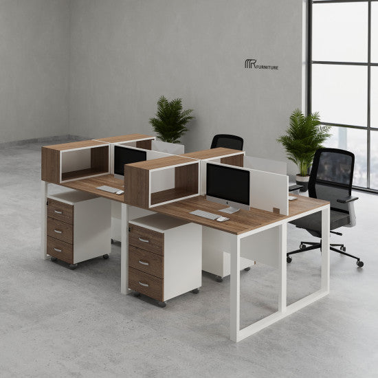 Plum Workstation Desk | Modern Executive Office Desk with Storage, Cable Management & Minimalist Design