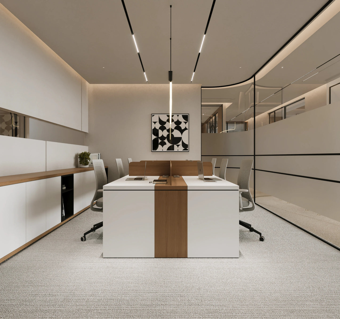 Financial Office Workstation | Modern Executive Desk for Accounting, Trading & Corporate Finance Setup