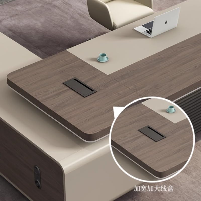 Large L-Shaped Executive Desk with Storage & Password Lock – Modern Home Office