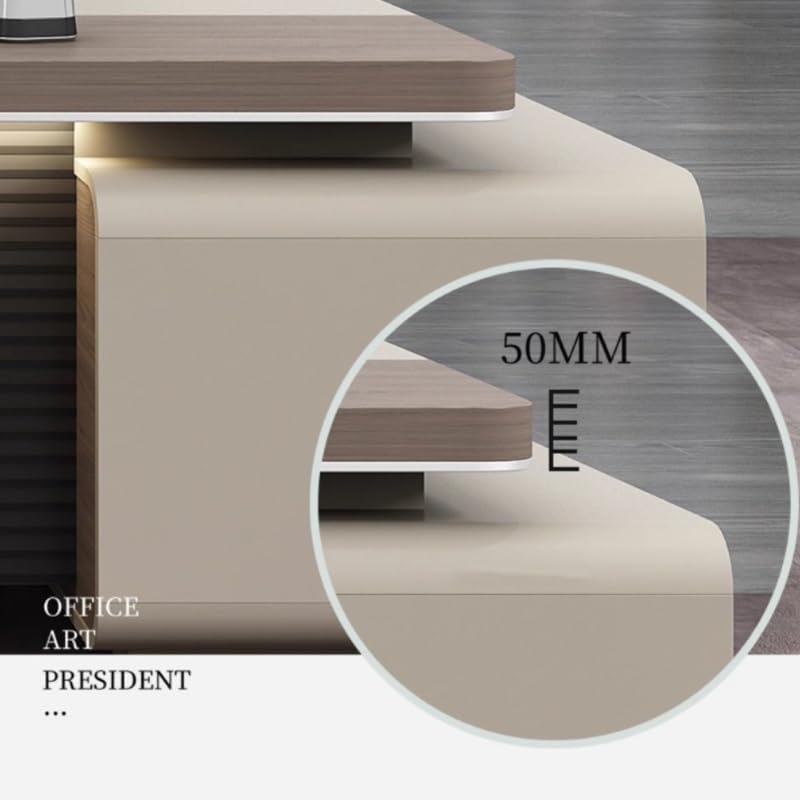 Large L-Shaped Executive Desk with Storage & Password Lock – Modern Home Office