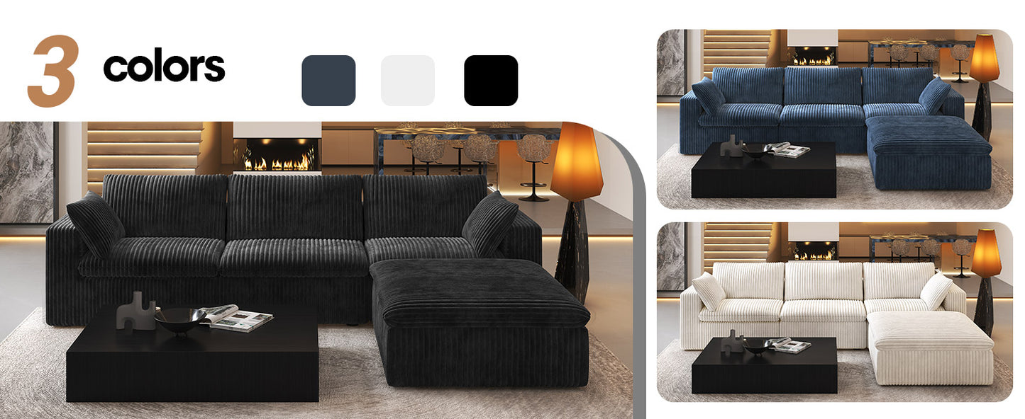 Dylan U Shape Sofa | Luxury Large Modern Sectional Sofa | Spacious Family Living Room U-Shape Couch