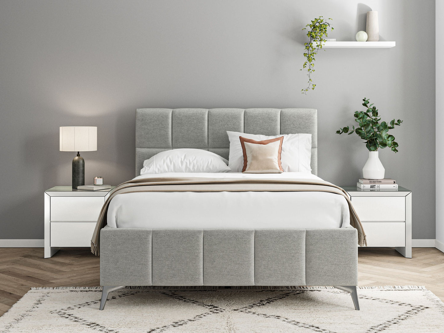 Modern Ottoman Divan Cube Bed with Storage – Stylish Upholstered Frame