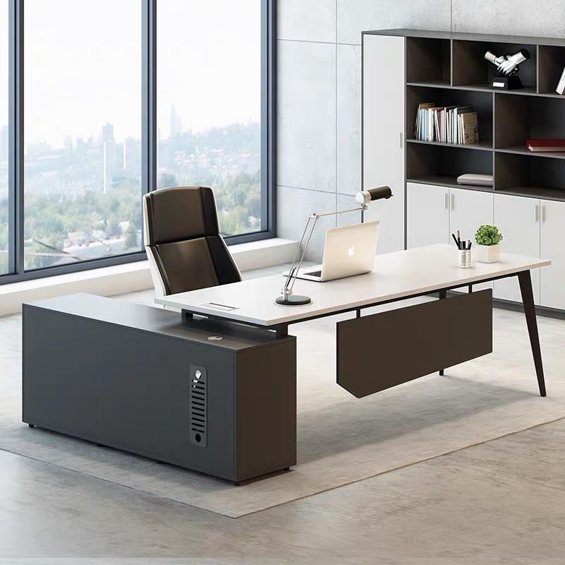 Luxury Modern CEO Workstation | Convertible & Extendable Executive Office Desk with Storage, Cable Management & Drawers