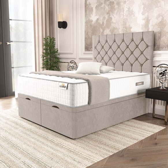 Luxury Ottoman Divan Chesterfield Bed with Storage – Classic Button-Tufted Design