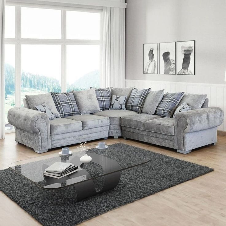 Verona Corner Sofa | Luxury Modern L-Shape Sectional Sofa | Elegant Comfortable Living Room Corner Couch