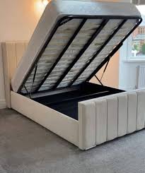 Luxury Ottoman Divan Panel Wing Bed with Storage – Modern Upholstered Frame